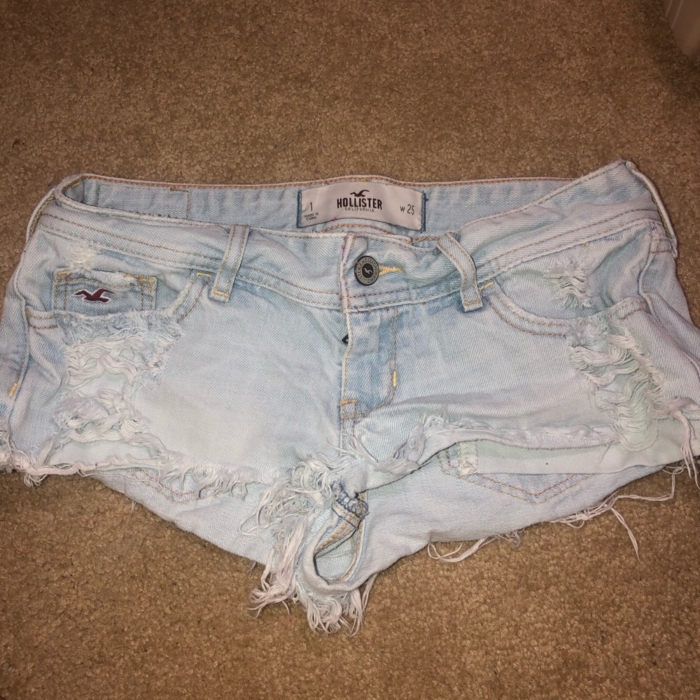 Hollister ripped jean shorts
